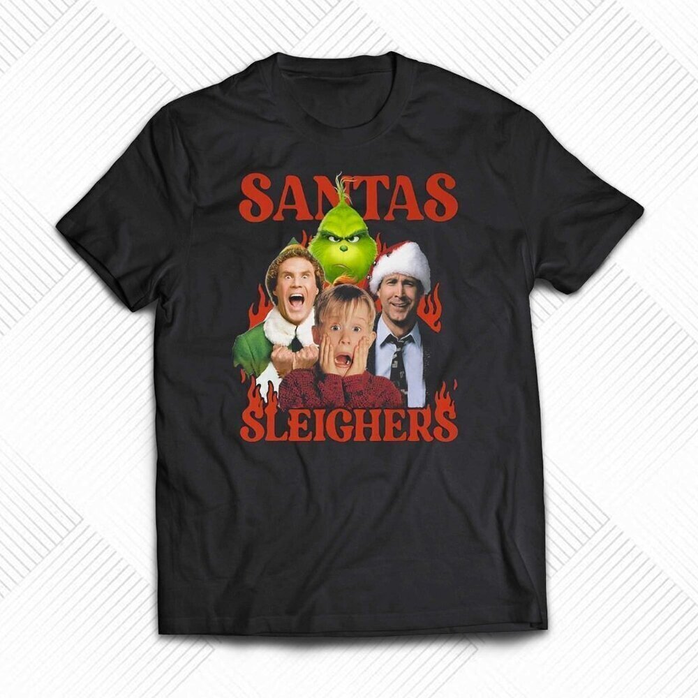 Santas Sleighers Funny Christmas Holiday Graphic Music Fan Gift Unisex T-Shirt